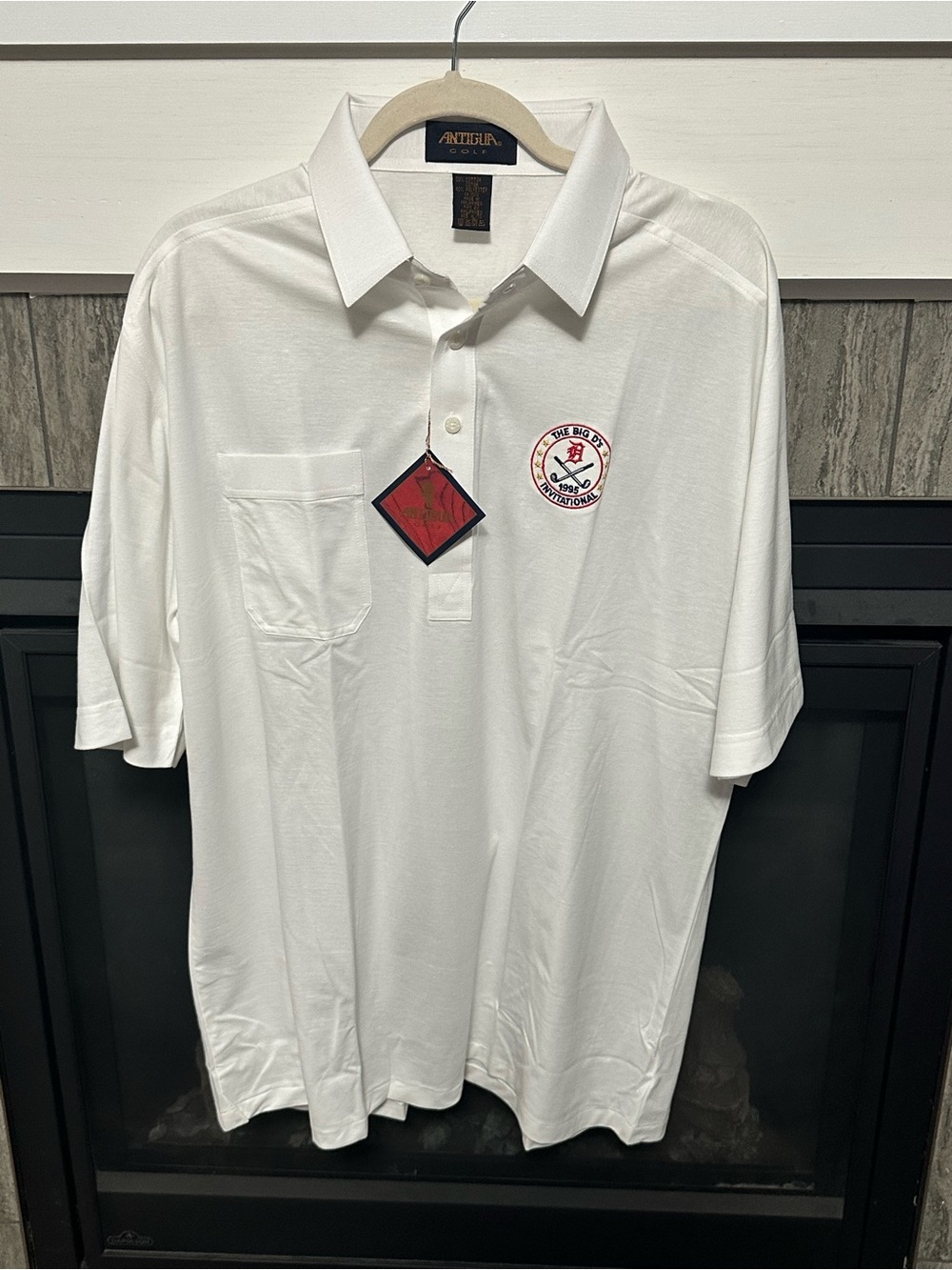 Vintage 1995 Antigua Golf Polo The Big D’s Invitational NWT White Men’s